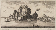 TvB G 5901
<br/>
Roeiboot bij een kustplaats op rotsen
<br/>
<em>Perelle, Adam (1640-1695)</em>